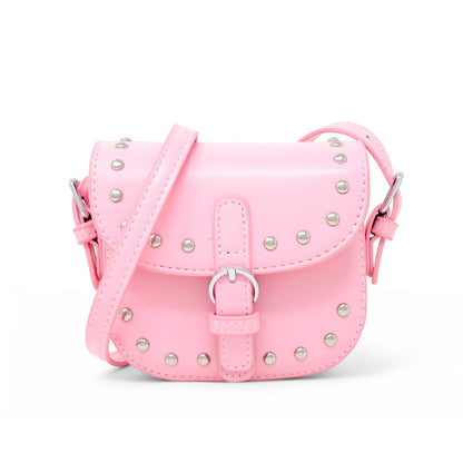 Saddle Stud Handbag - Hot Pink