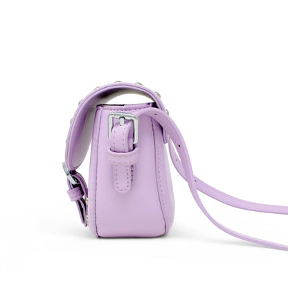 Saddle Stud Handbag - Purple