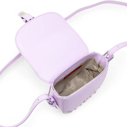 Saddle Stud Handbag - Purple