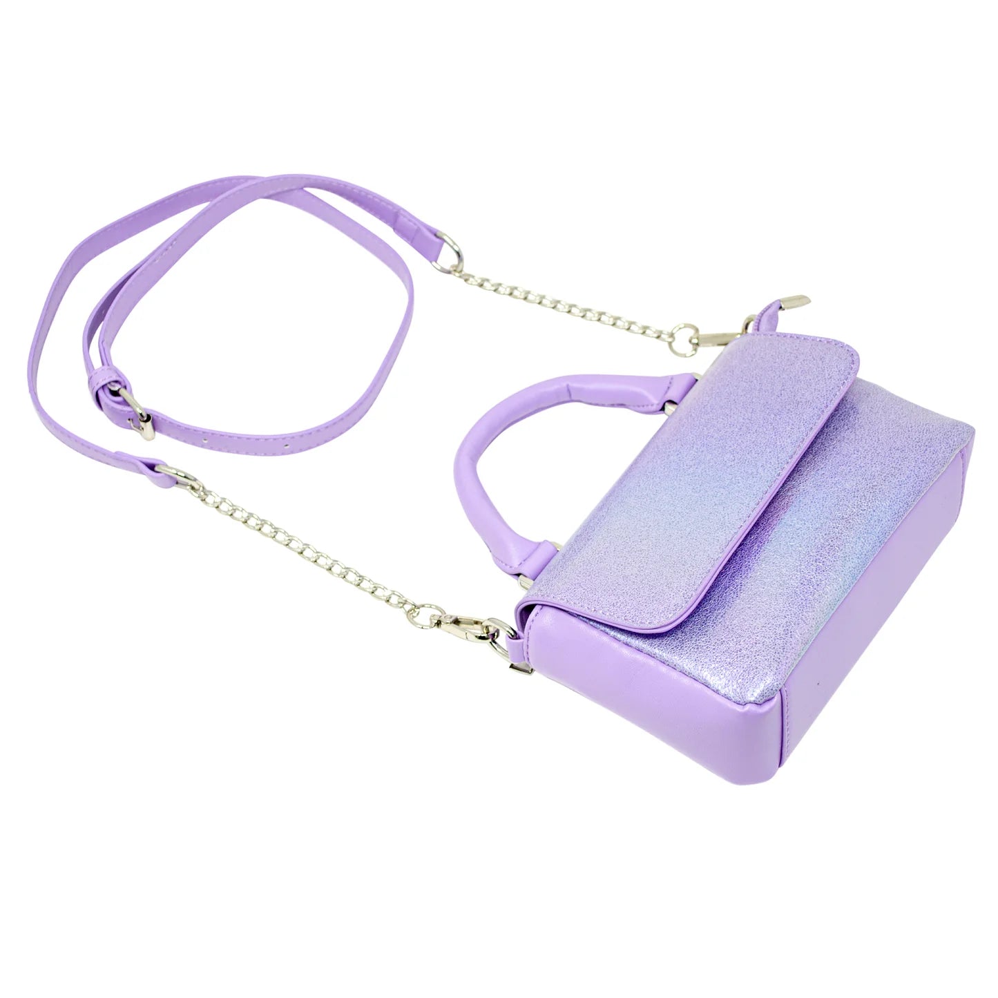 Shiny Baguette Smile Handbag - Purple