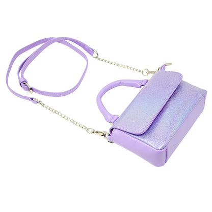 Shiny Baguette Smile Handbag - Purple