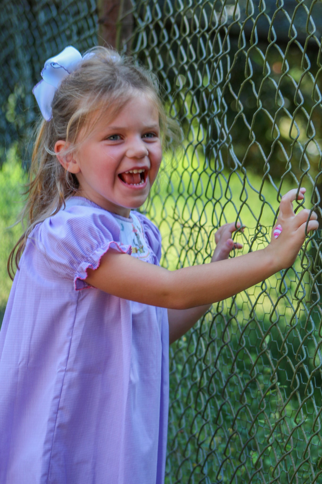 Smocked Halloween Cat Lavender Dress