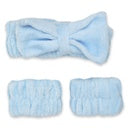 Pamper yourself in style with our Sprinkle Spa Day Headband and Cuff Set by Iscream. Made with soft chenille material, this set includes 1 headband and 2 cuffs, providing ultimate comfort during your spa day. Measuring 7" w x 7 1/4" h, it&