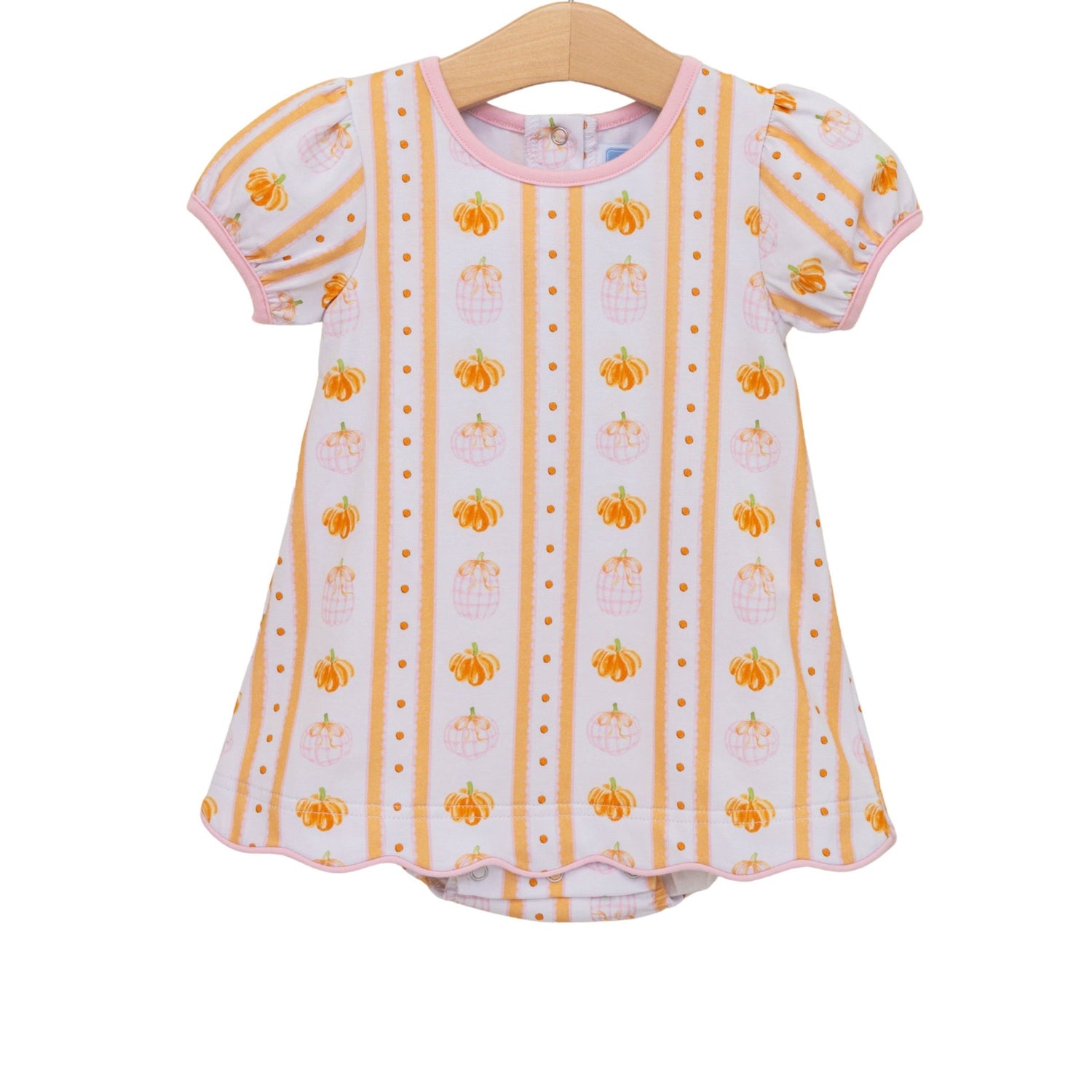 Pink Pumpkin Patch Scalloped Bubble