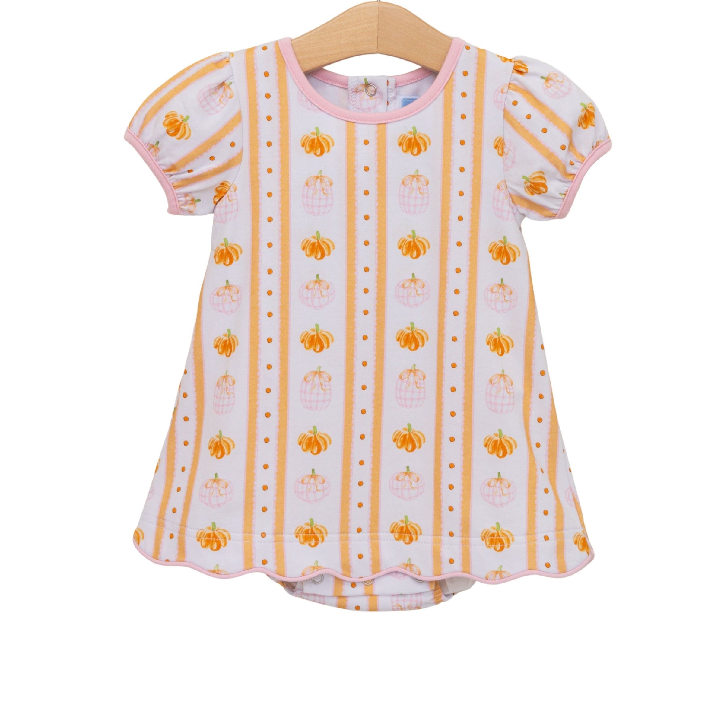 Pink Pumpkin Patch Scalloped Bubble