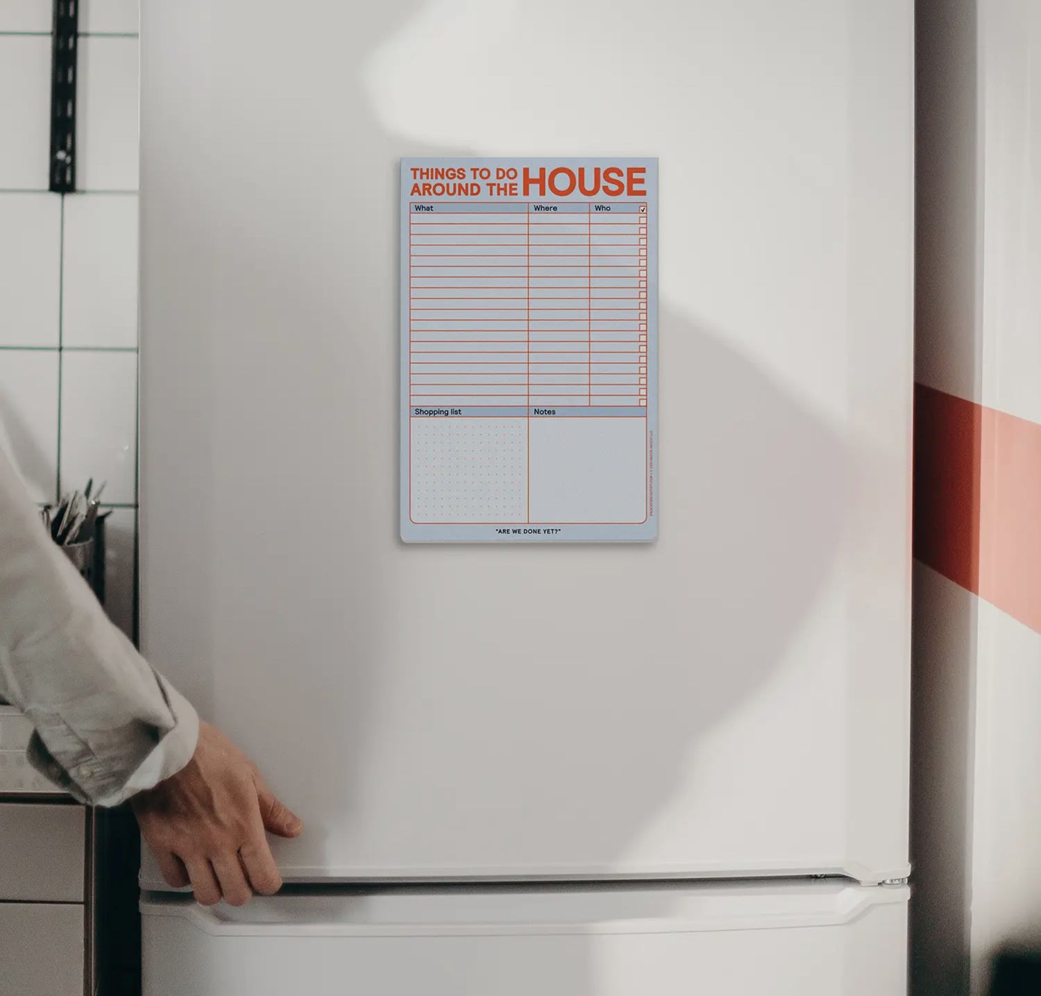 The old-school “honey-do list” has worn out its welcome. What if you do your own repairs? Or share them with your honey? What if the whole family loves home improvement? This worker-neutral list will assure that no fix goes unattended.