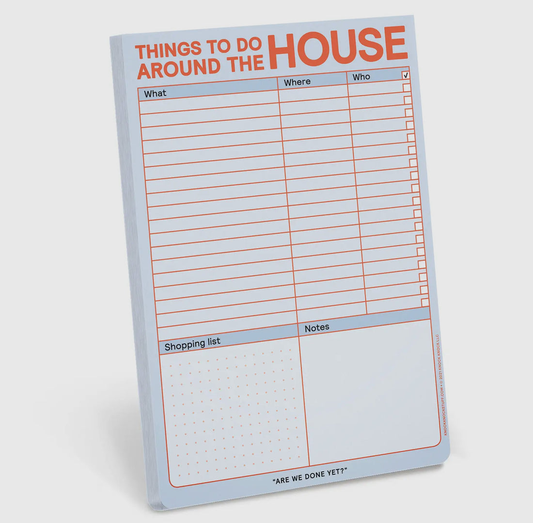 The old-school “honey-do list” has worn out its welcome. What if you do your own repairs? Or share them with your honey? What if the whole family loves home improvement? This worker-neutral list will assure that no fix goes unattended.