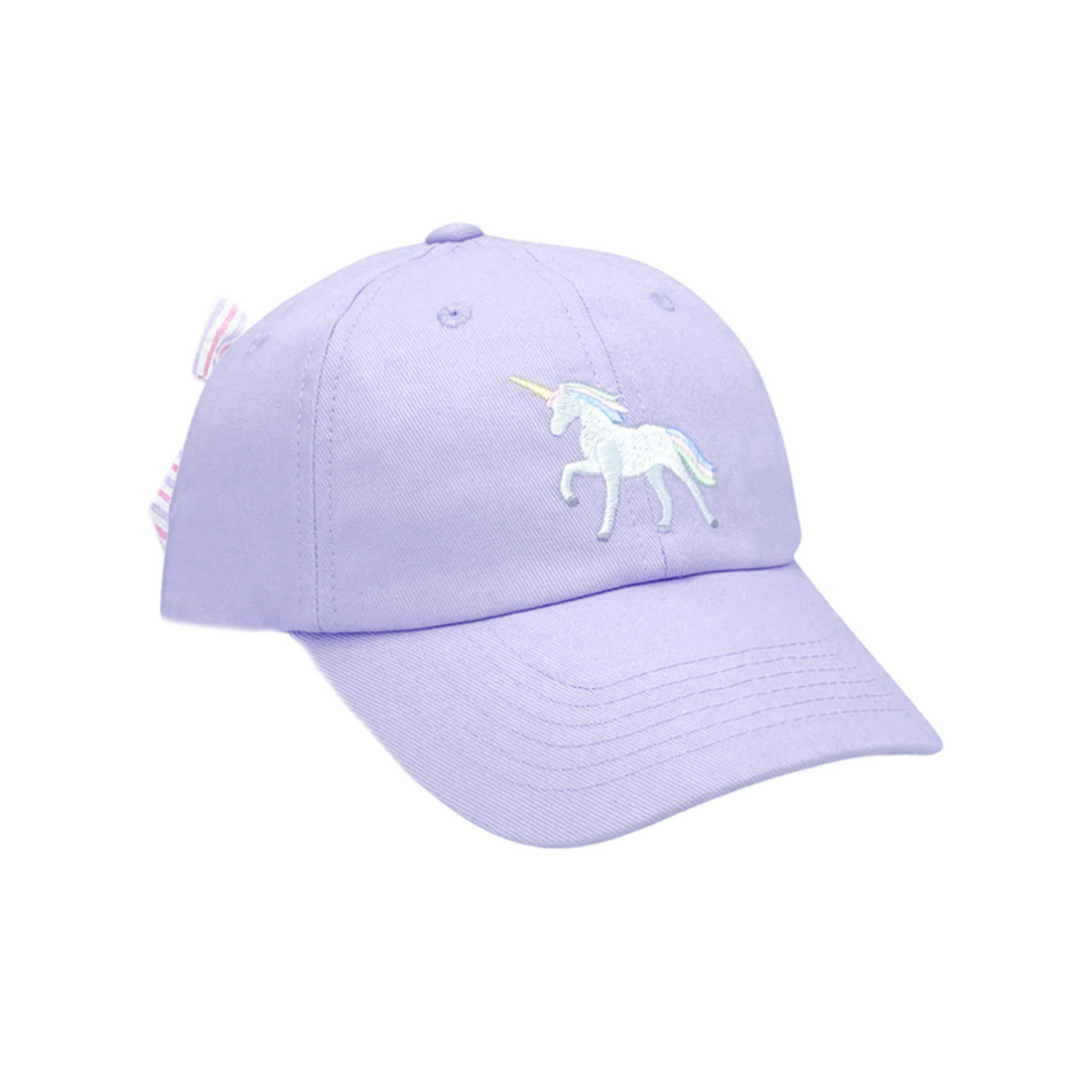 A mystical, feminine twist on timelessly traditional sportswear, this cap is sure to inspire your little girl’s imagination to soar. Add fashionable, fairytale style to her play dates, pool days, and every magical moment in between.

* Soft-structured 6-panel baseball hat
* Purple/pink/white seersucker bow on back
* Youth-sized cap fits most children from ages 2-7 years old